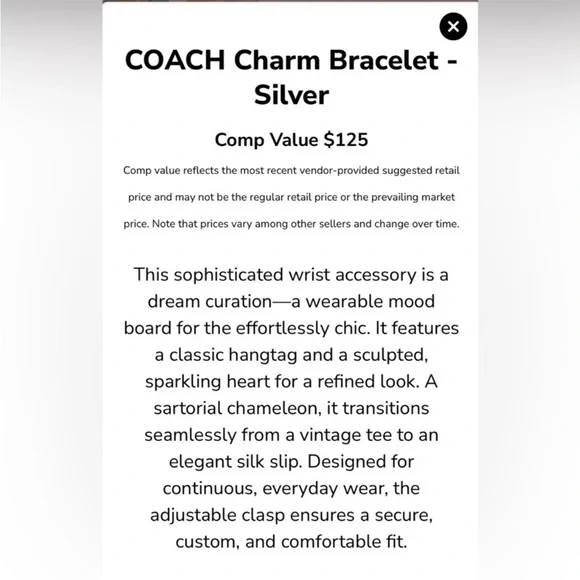 Coach Silver Charm Bracelet - Picture 2 of 4